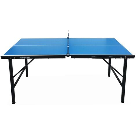 Mini table de ping pong 150x75cm - table pliable INDOOR bleue