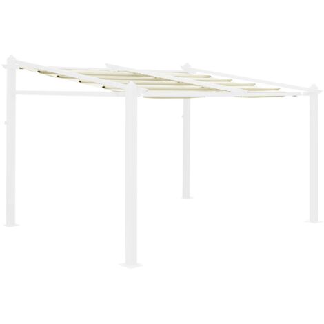 Toile de toit écrue pour tonnelle 3x4m Murum - toile de rechange pergola. toile de remplacement