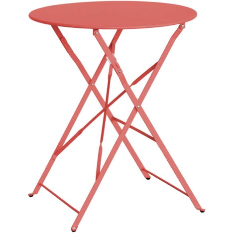Table de jardin bistrot ronde Ø60cm pliable en acier thermolaqué (1/5)