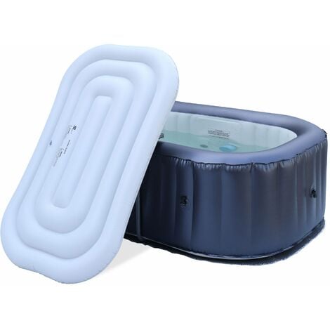 Spa gonflable compact 2 personnes avec gonflage automatique, générateur  Ozone, désinfection UVC, table latérale, tapis de