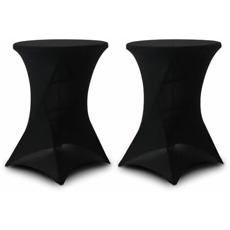 Lot de 2 housses – GALA – Housses pour mange-debout Ø80cm. polyester. noir