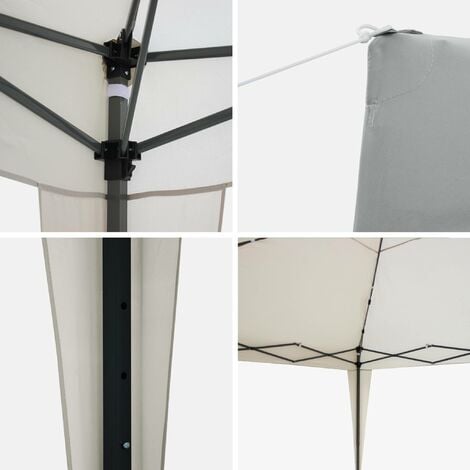 Tonnelle pliante 3x3 m - Tecto Sable - Tente de jardin pop up. pergola pliable. barnum. chapiteau.