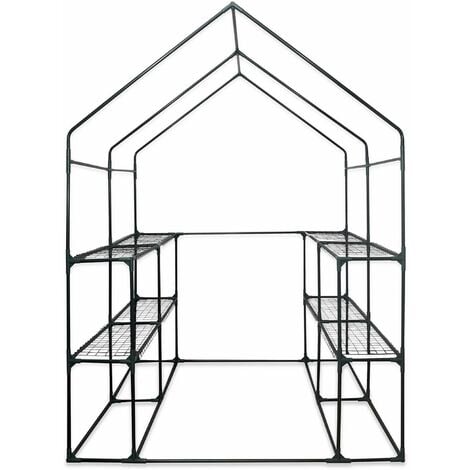Serre de jardin Basilic 2m² avec 8 étagères en polyéthylène