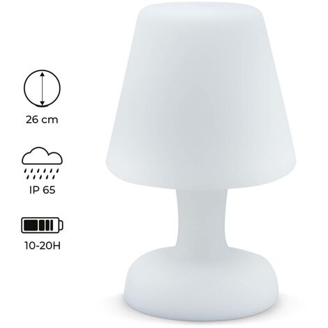 recharge Lampe de table décorative lumineuse Lampe de table LED 26cm Ø 16cm