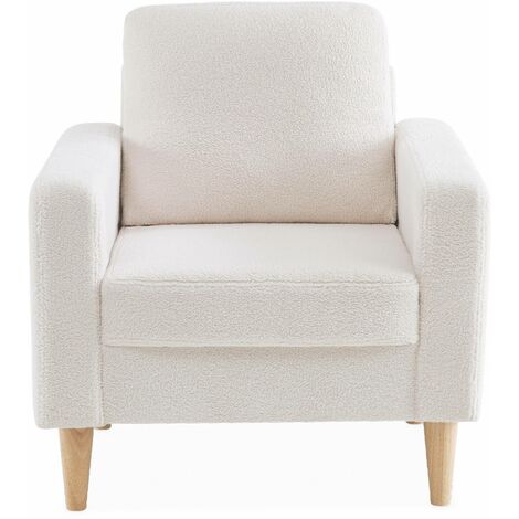Lot De 4 Chaises Vintage Scandinaves - Acier Blanc Et Tissu Bouclette - Salle à Manger 90cm