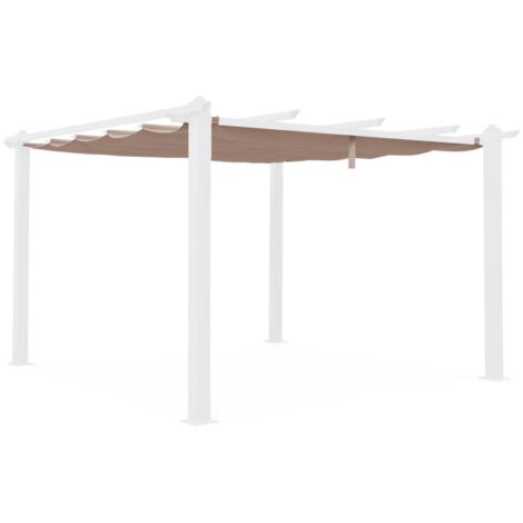 Toile de toit taupe pour tonnelle 3x4m Condate - toile de rechange pergola. toile de remplacement