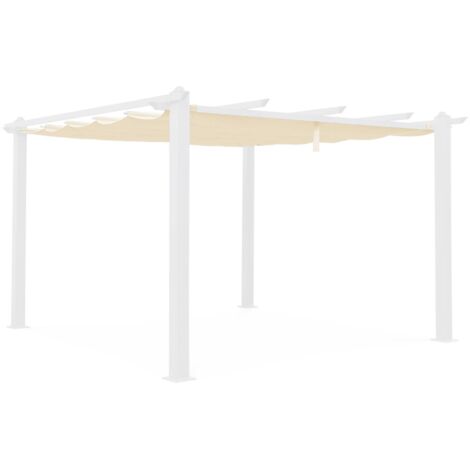 Toile de toit écrue pour tonnelle 3x4m Condate - toile de rechange pergola. toile de remplacement