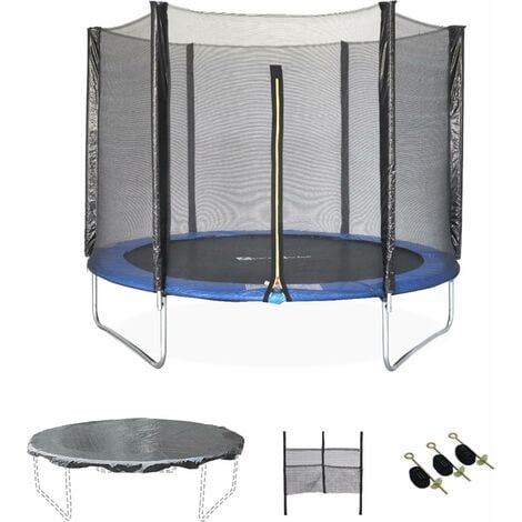 sweeek - Trampoline rond Ø 250cm gris avec filet de protection intérieur -  Pluton Inner – Nouveau modèle - trampoline de jardin 2.50 m 250 cm, Qualité  PRO., Normes EU.