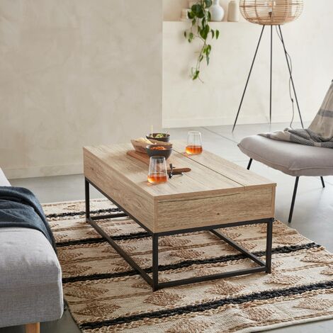 HOJINLINERO table bas ronde, plateau relevable pour salon, rangement caché, table centrale moderne pour canapé, meubles de HOJINLINERO table bas ronde, plateau relevable pour salon, rangement caché, table centrale moderne pour canapé, meubles de