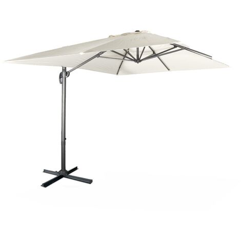 Parasol déporté rectangulaire 3x4m - Wimereux - Ecru - Parasol excentré inclinable dans 5 positions. rotatif à 360°.