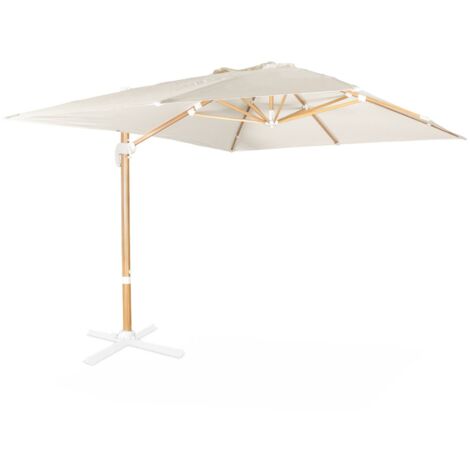 Parasol déporté rectangulaire  3x4m - Wimereux - Ecru - Parasol excentré inclinable dans 5 positions. rotatif à 360°.