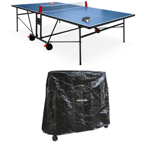 Table de ping pong INDOOR bleue. avec 2 raquettes et 3 balles. utilisation intérieure + Housse en PVC