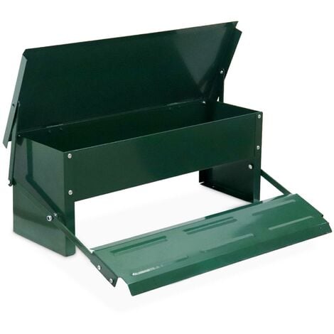 Mangeoire automatique pour poules - distributeur à pédale - capacité de 5kg - acier galvanisé