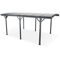 Carport de 15m² en aluminium anthracite et polycarbonate - Le Mans 5x3m - abri de voiture 500 x 300 x 220 cm