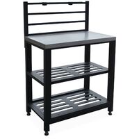 Cuisine extérieure en acier L80cm avec 2 étagères de rangement