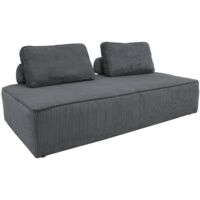 Chauffeuse 2 places pour canapé modulable velours côtelé Velours côtelé Gris foncé