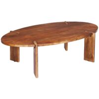 Table basse ovale en bois de manguier massif 120cm