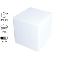 Cube LED 40cm – Cube décoratif lumineux. 40x40cm. blanc chaud. commande à distance - Blanc