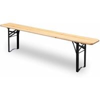 Table en bois 180cm avec 2 bancs – BAYONNE – Esprit brasserie, pliable, 6 personnes - Bois