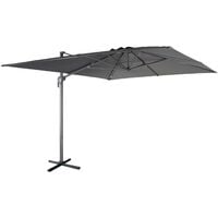 Parasol déporté rectangulaire 3 x 4 m – Antibes – gris – parasol déporté. inclinable. rabattable et rotatif à 360° - Gris