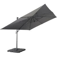 Parasol déporté rectangulaire 3 x 4 m – Antibes – gris – parasol déporté. inclinable. rabattable et rotatif à 360° - Gris