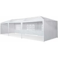 Tente de réception 3x9m. 27 m² - Massilia - Blanc - à utiliser comme pavillon. pergola. tente de jardin. chapiteau ou tonnelle.