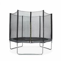 Trampoline rond Ø 305cm gris avec son filet de protection - Mars - Trampoline de jardin 3m 300 cm Qualité PRO. Normes EU