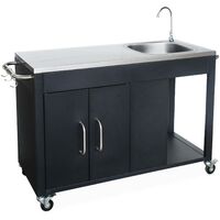 Cuisine extérieure en acier noir L139xP70.6xH113 cm