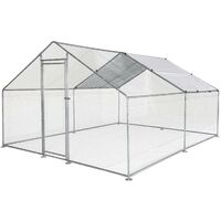Enclos pour poulailler en acier galvanisé. toit imperméable et anti UV. porte avec loquet 12 m²