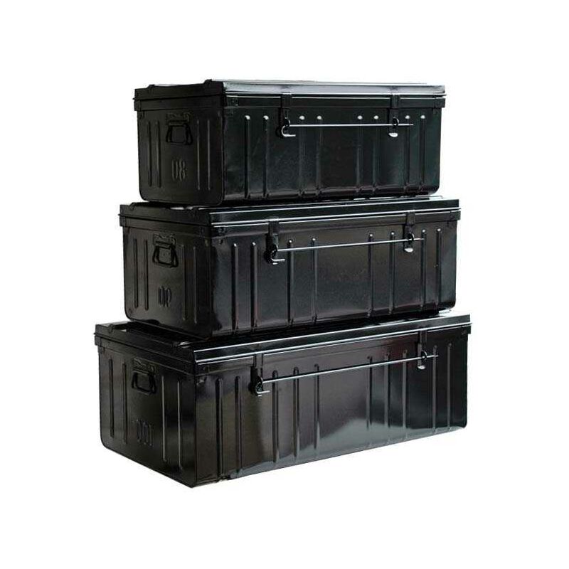 Lot De 2 Malles De Rangement Militaires Plano Noires - 120L
