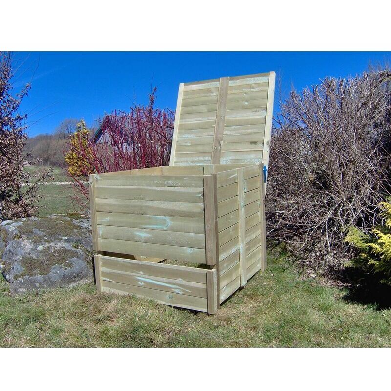 Composteur de jardin 650 litres douglas du morvan Jardindeco