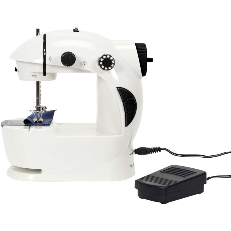 Mini Machine à Coudre électrique Portable - Avec Lumière LED Et Table Extensible - Idéale Débutants Et Petits Travaux (vêtements, Rideaux, DIY) - Facile à Utiliser - 6
