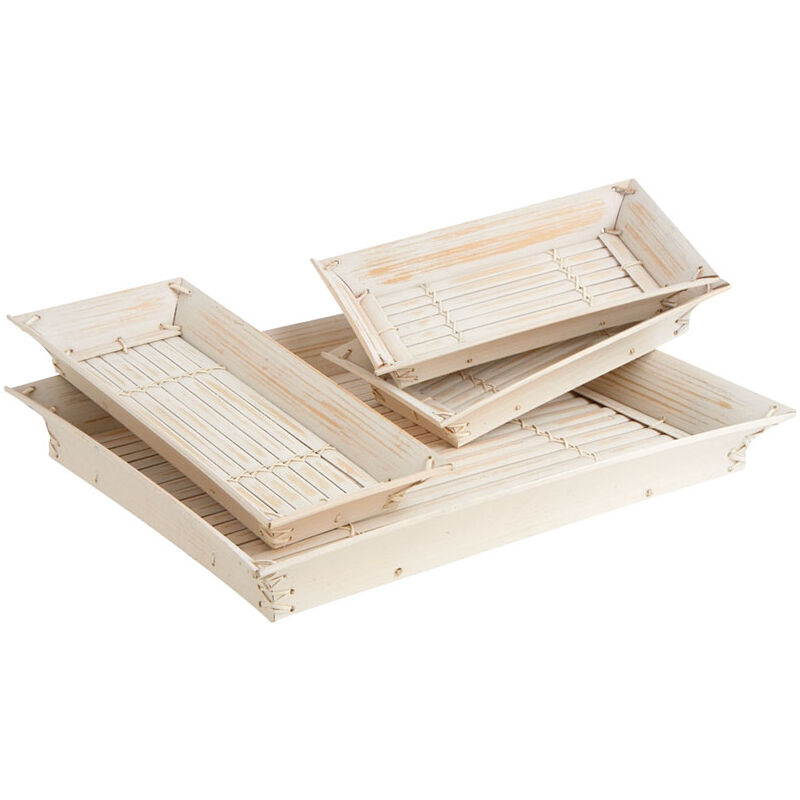 Plateau De Service En Bambou, 28 X 10.2 X 3cm Rectangulaire Bambou Plateau De Thé Ustensiles Lateau Petit Déjeuner Plateau Repas Pour Servir Café Ottoman De Dîner De Petit-déjeuner De Nourriture