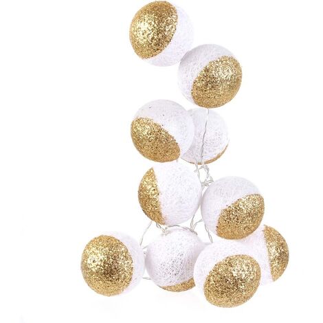 Guirlande lumineuse boules pailletées 10 leds (Lot de 2) (1/4)