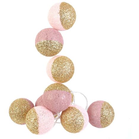 Guirlande lumineuse boules pailletées 10 leds (Lot de 2) (1/4)