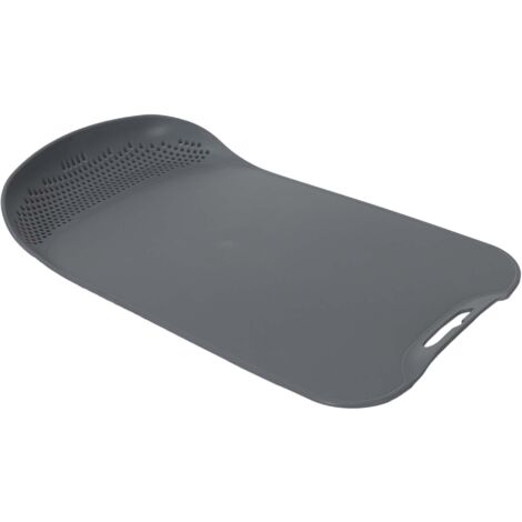 Planche à découper en polypropylène avec passoire intégrée (Lot de 2) Gris (1/4)