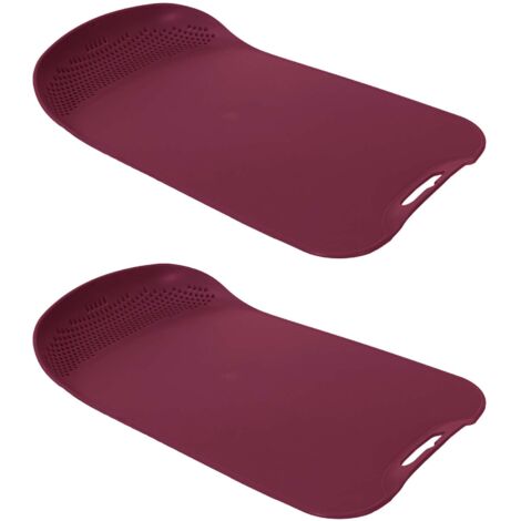 Planche à découper en polypropylène avec passoire intégrée (Lot de 2) Bordeaux (1/4)