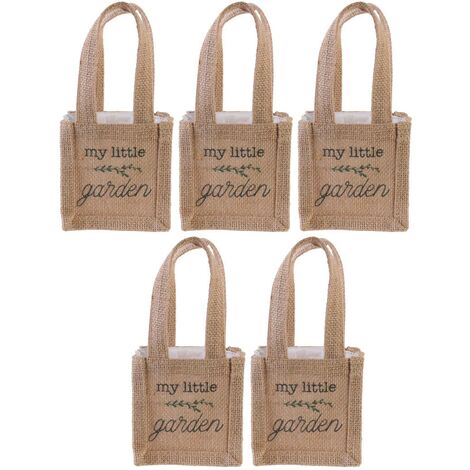 Sac à plantation en jute plastifiée My Little Market (Lot de 5) (1/4)