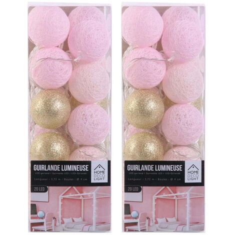 Guirlande lumineuse boules colorées 20 LED 3,72 m (Lot de 2) (1/4)