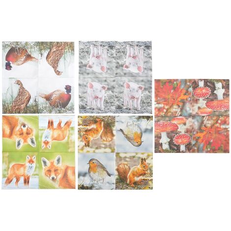Serviette en papier de soie avec motifs modèles assortis (Lot de 100) (1/4)