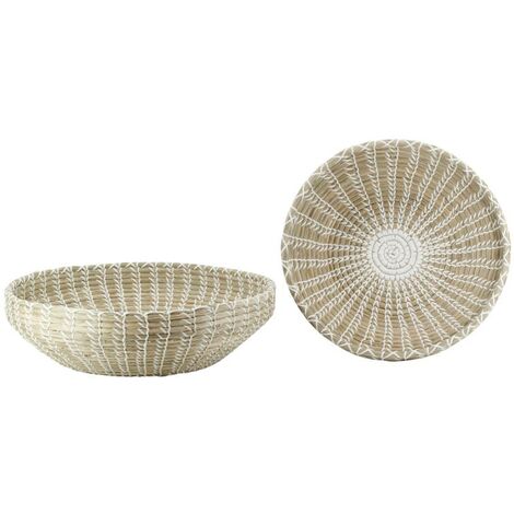 Set De Table Artisanat Bali En Jonc De Mer Et Coquillages - Diamètre 38,5 Cm, Style Bohème Et Naturel