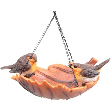 Oiseau dans bain en résine à suspendre Rouge-gorge (1/4)