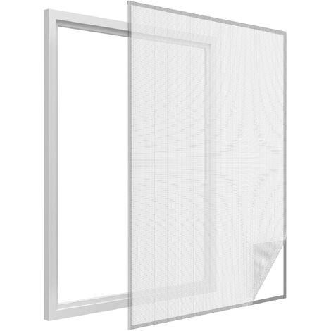 Moustiquaire fenêtre blanc 28g/m² bande auto-agrippante 9,5 mm (Lot de 2) (1/4)