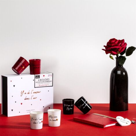 Coffret 6 bougies mots d'amour