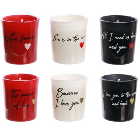 Coffret 6 bougies mots d'amour