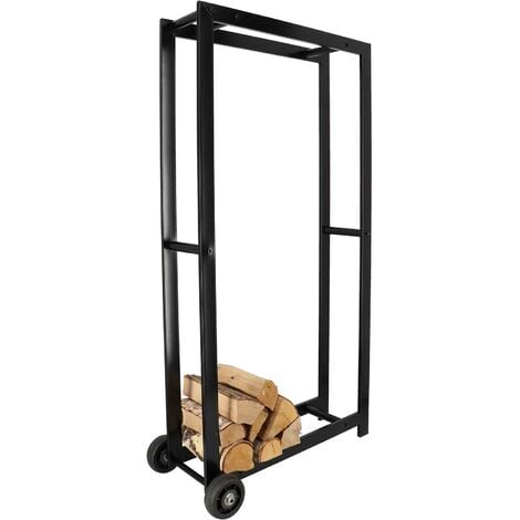 Porte-bûches compact en acier noir 70 cm bytom Couleur noir Jardindeco