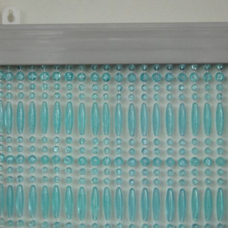 Rideau de porte en perles bleues et transparentes Frejus 100x230 cm