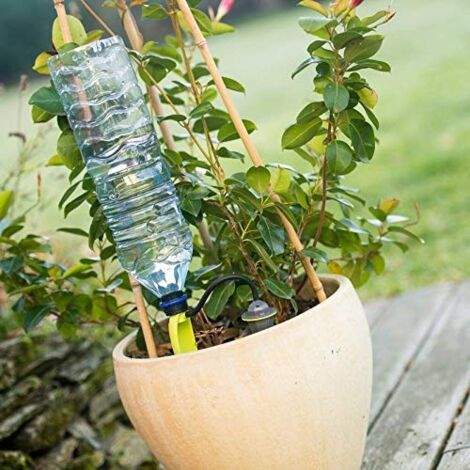 Lot de 5 goutteurs sur pied en polypropylène – Régulation d'arrosage jusqu'à 30 jours – Convient aux bouteilles de 0.5 à 2 litres – Iriso