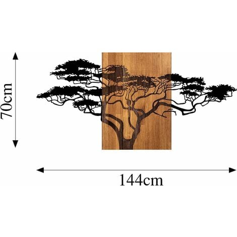 Décoration murale en bois et métal Walnut Grand Arbre