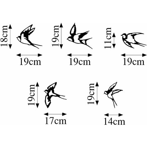 Décoration murale en métal Oiseaux en vol Modèle 2